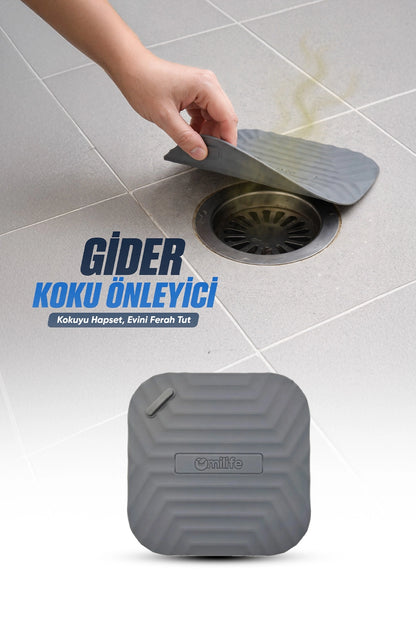 Kare Silikon Gider Kapağı | Koku Önleyici Zemin ve Lavabo Aksesuarı